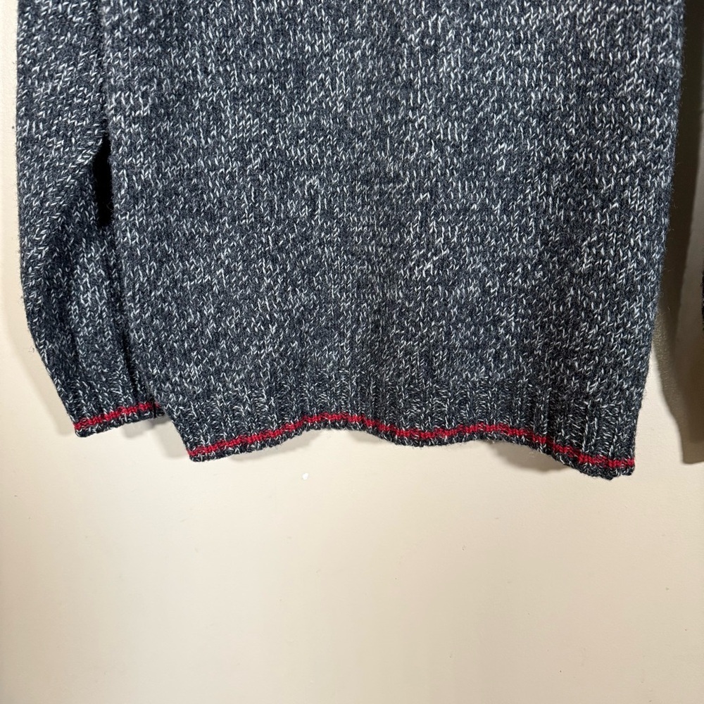 Men’s Vintage Eddie Bauer Wool Knit Crewneck Gray Holiday Sweater size Med - Picture 4 of 7